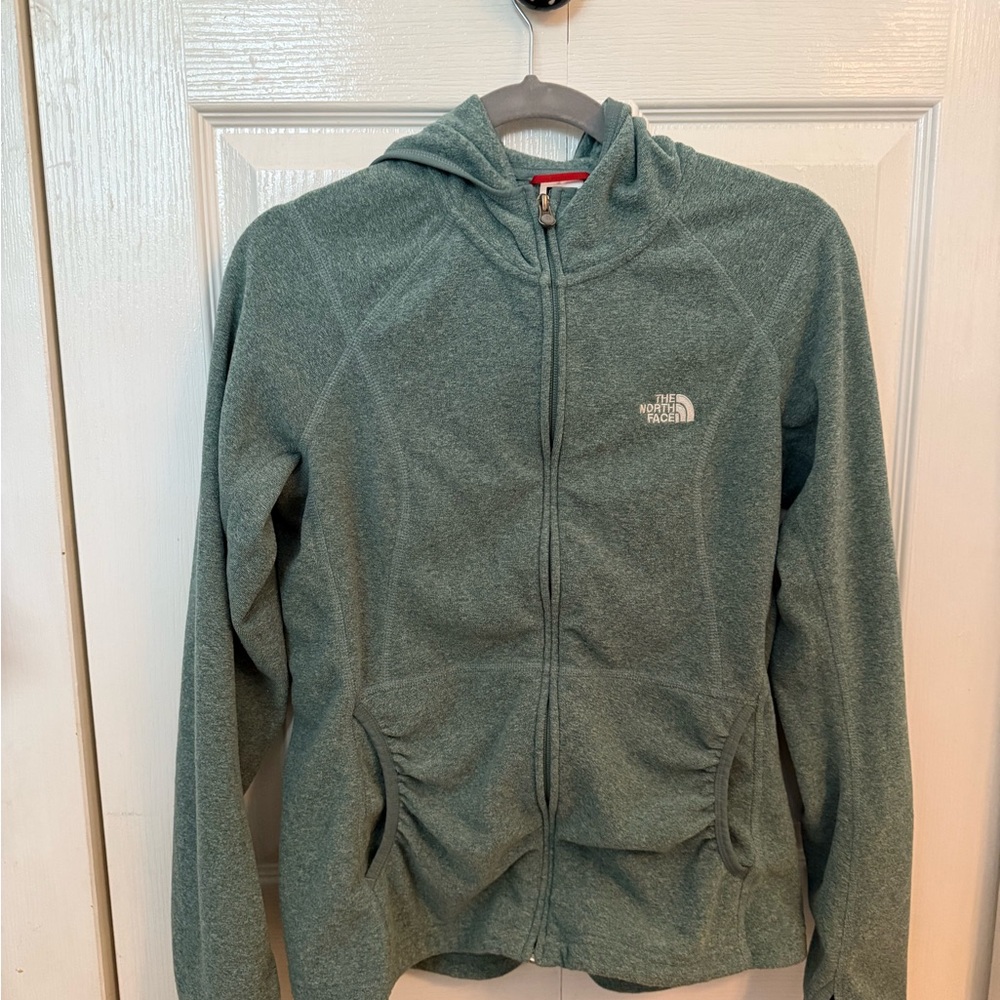 The North Face large Aqua blue green Teal Zip-Up Jacket zip hoodie, super soft!